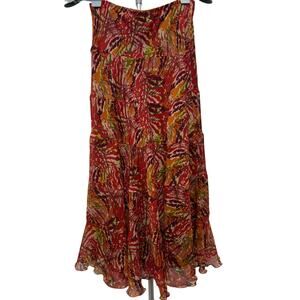 Ruby Rd. Multicolor Abstract Print Maxi Skirt Size 6 Ankle Length Fall Ready